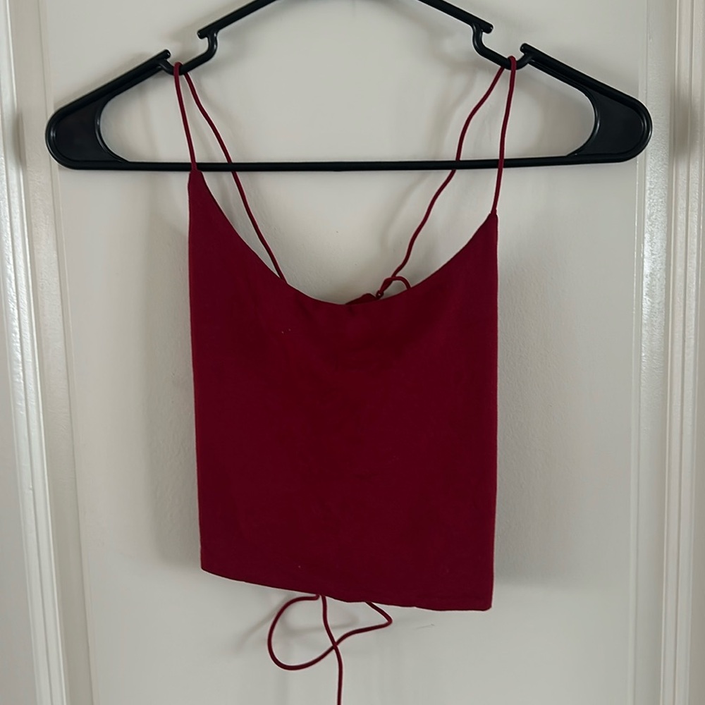 Red Tie Back Tank Top